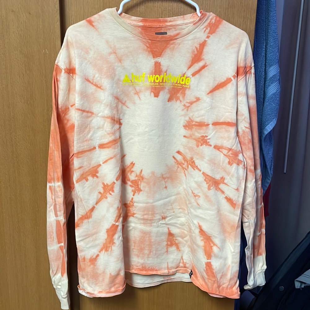 Huf Men’s Orange Tie Dye Long Sleeve